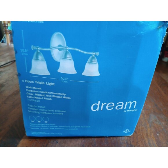 Dream by Hampton Coco Triple Light Bath Lighting Wall Mount 20.5"x10.5" - Picture 10 of 11